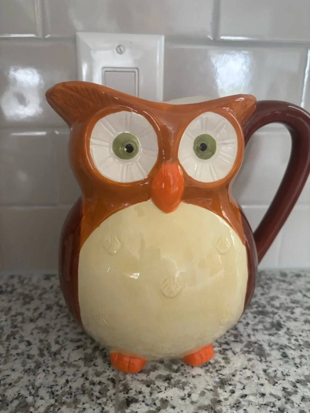 Owl Ceramic Pitcher Adorable NEW Final Sale